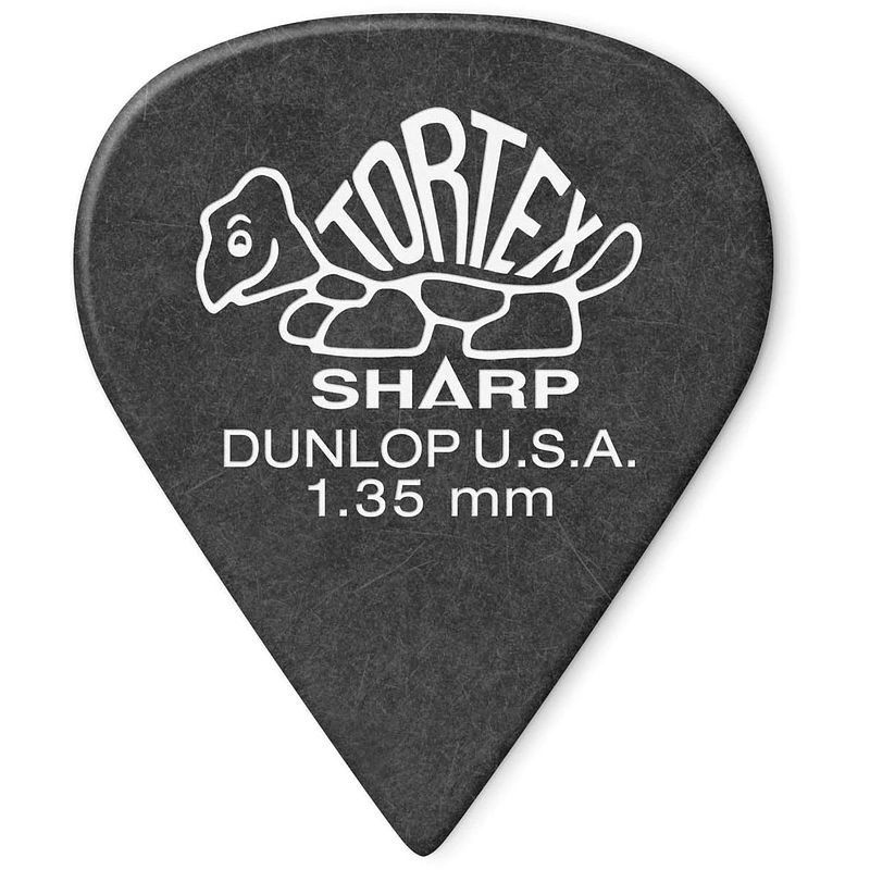 Foto van Dunlop 412p135 tortex sharp pick 1.35 mm plectrumset (12 stuks)