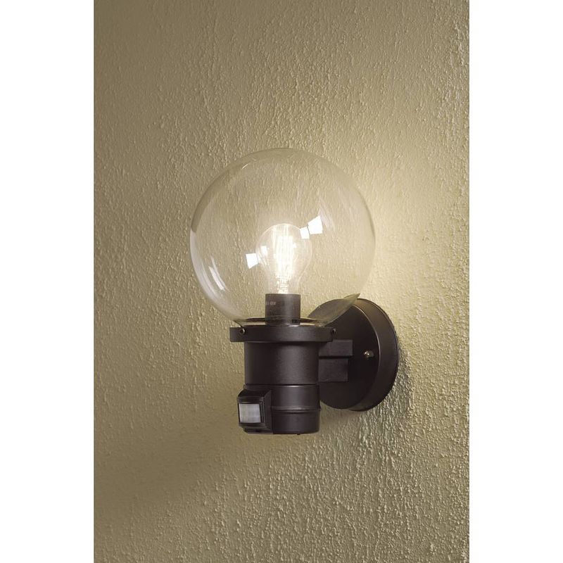 Foto van Konstsmide nemi move 7321-750 buitenlamp met bewegingsmelder (wand) spaarlamp, led e27 60 w zwart