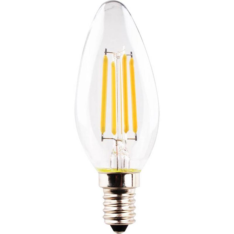 Foto van Müller-licht 400412 led-lamp energielabel e (a - g) e14 kaars 4 w = 40 w warmwit (ø x l) 35 mm x 98 mm filament / retro-led 1 stuk(s)