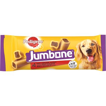 Foto van Pedigree jumbone medium kauwstaaf rund & gevogelte hondensnack 2 stuks bij jumbo