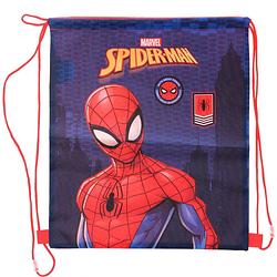 Foto van Marvel spiderman gymtas/rugzak/rugtas voor kinderen - blauw/rood - polyester - 40 x 35 cm - gymtasje - zwemtasje