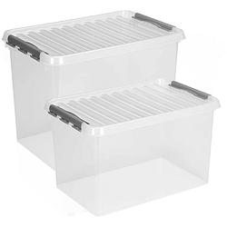 Foto van Sunware opslagboxen met deksel - 2x stuks - kunststof - 62 l en 72 l - opbergbox
