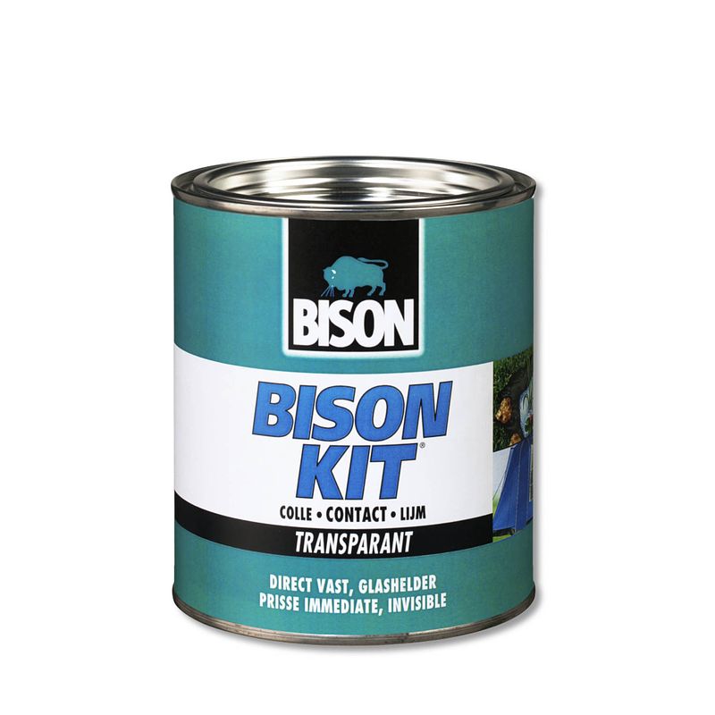 Foto van Bison - kit transparant blik 250 ml