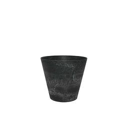 Foto van 2 stuks bloempot pot claire zwart 17 x 15 cm artstone
