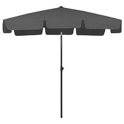 Foto van The living store strandparasol - polyester - 200 x 125 cm - kantelend - antraciet