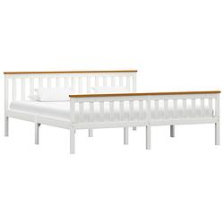 Foto van Vidaxl bedframe massief grenenhout wit 180x200 cm