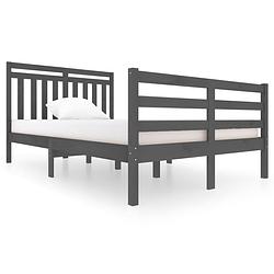 Foto van Vidaxl bedframe massief hout grijs 120x200 cm