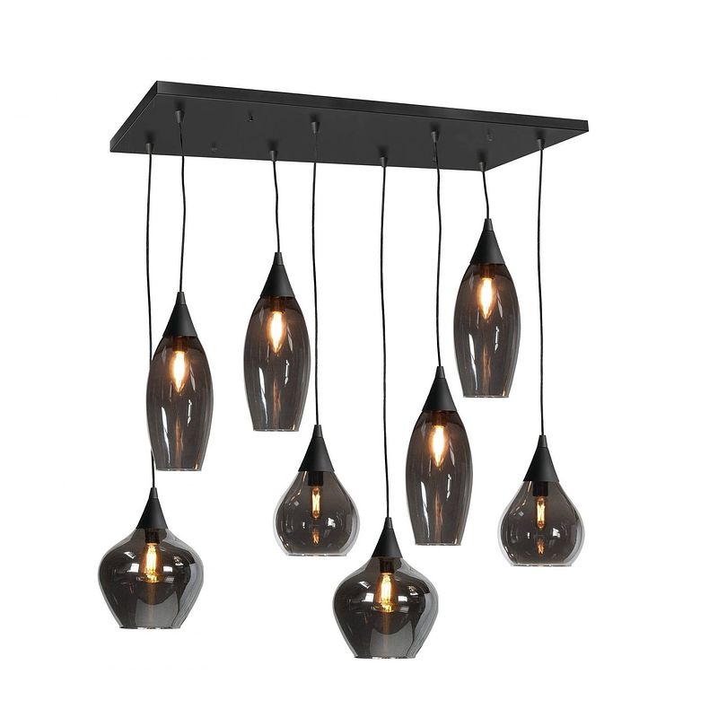 Foto van Highlight hanglamp cambio 8 lichts l 95 x b 40 cm zwart