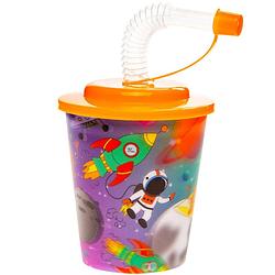 Foto van Decopatent® 12 stuks ruimte - space 3d drink beker met rietje en