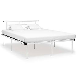 Foto van Vidaxl bedframe metaal wit 160x200 cm