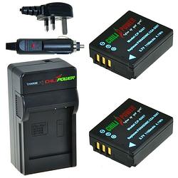 Foto van 2 x cga-s007 accu's voor panasonic - charger kit + car-charger - uk version