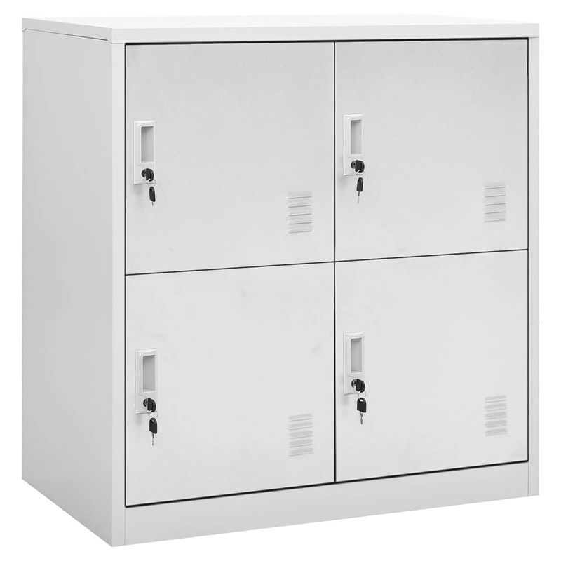 Foto van The living store lockerkast opbergkast - 90 x 45 x 92.5 cm - lichtgrijs - staal