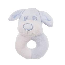 Foto van Soft touch rammelaar puppy 12 cm wit/blauw