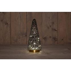 Foto van Anna'ss collection - b.o.t. tree glass 13x28,5 cm grey with golden base 10led