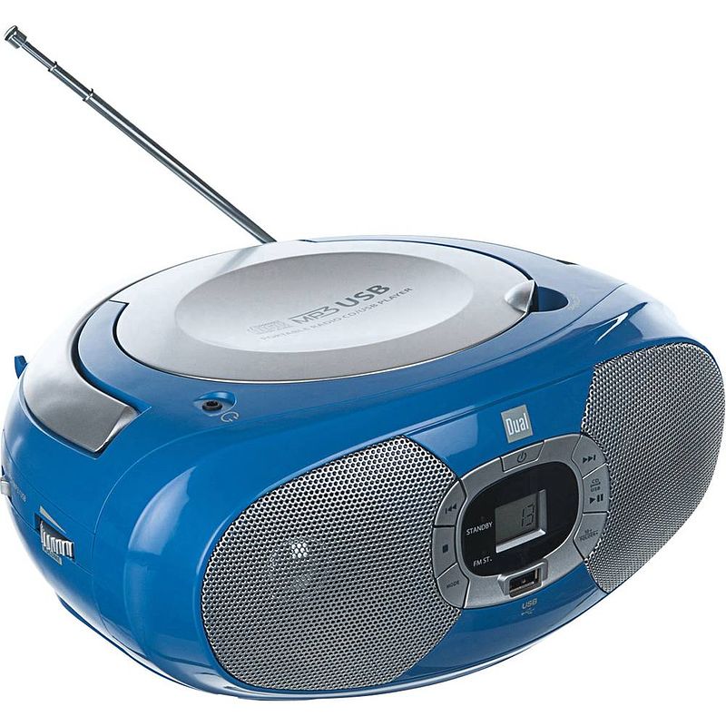 Foto van Dual p 390 radio/cd-speler vhf (fm), am cd, usb blauw