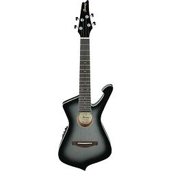 Foto van Ibanez uict10 iceman metallic gray sunburst elektrisch-akoestische tenor ukelele met gigbag