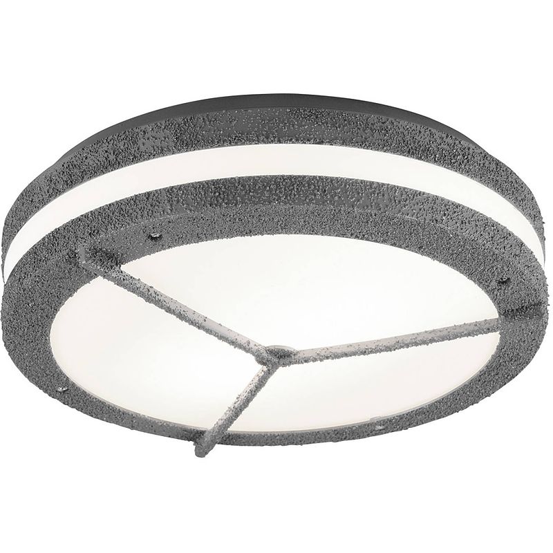 Foto van Led plafondlamp - badkamerlamp - trion murinay - opbouw rond - waterdicht ip54 - e27 fitting - 2-lichts - beton look -