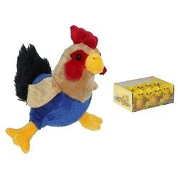 Foto van Pluche kippen/hanen knuffel van 20 cm met 8x stuks mini kuikentjes 3 cm - feestdecoratievoorwerp