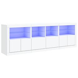 Foto van Vidaxl dressoir met led-verlichting 202x37x67 cm wit