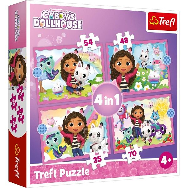 Foto van Trefl puzzel gabby's dollhouse 4 in 1