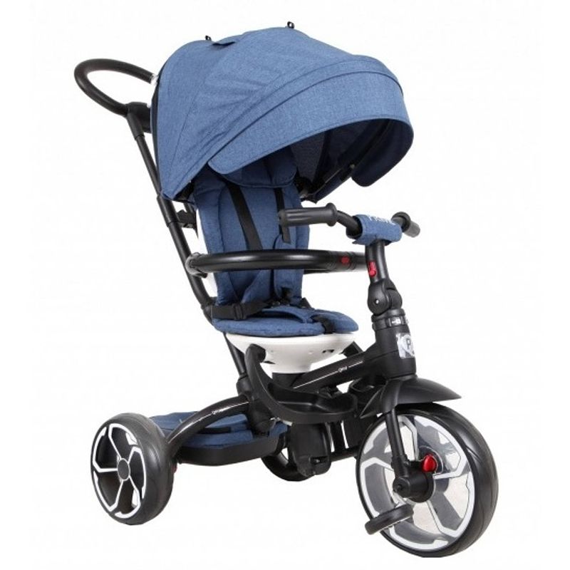 Foto van Qplay prime 4-in-1 driewieler driewieler kind junior blauw/zwart