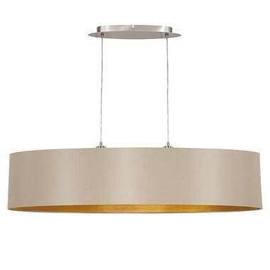 Foto van Eglo hanglamp maserlo ovaal - taupe/goudkleur - leen bakker