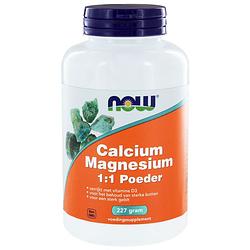 Foto van Now calcium & magnesium 1:1 poeder 227gr