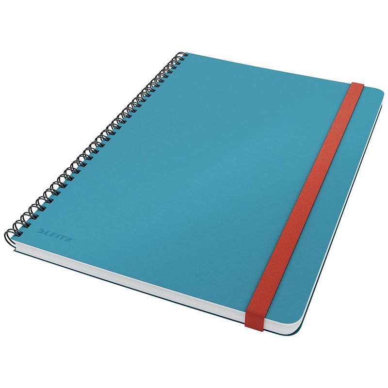 Foto van Leitz cosy notitieboek met spiraalbinding, voor ft b5, geruit, blauw