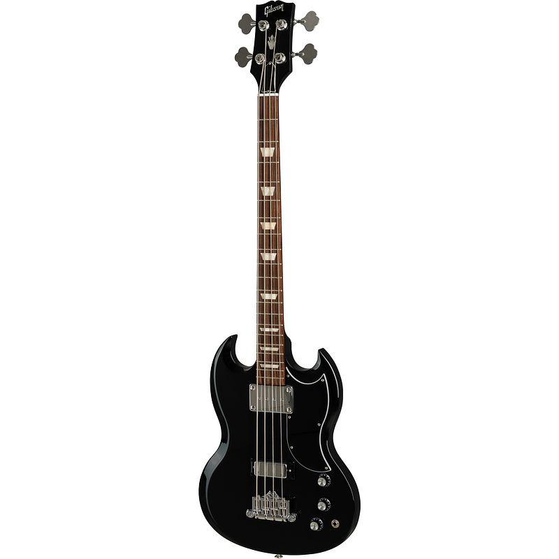 Foto van Gibson original collection sg standard bass ebony elektrische basgitaar met koffer