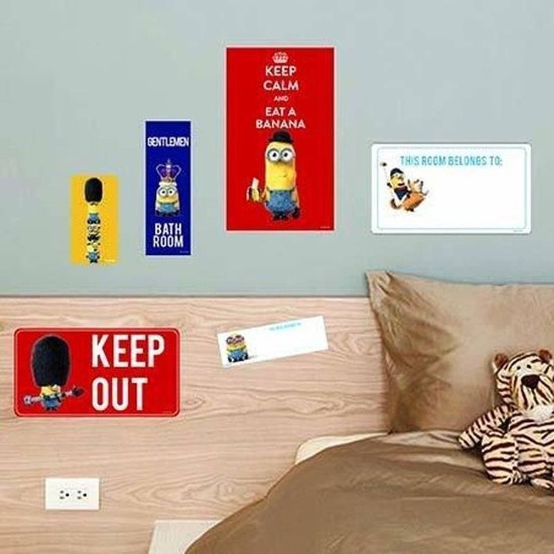 Foto van Minions muurstickers boys room - 6 stuks - multi