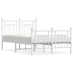 Foto van The living store bedframe - klassiek - metaal - 196 x 125 x 97 cm - wit