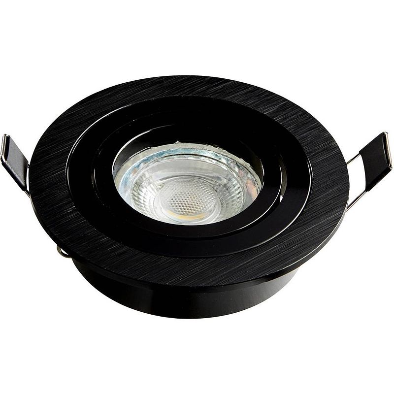 Foto van Heitronic 500595 dl7801 inbouwlamp led g5.3, gu10 8 w zwart