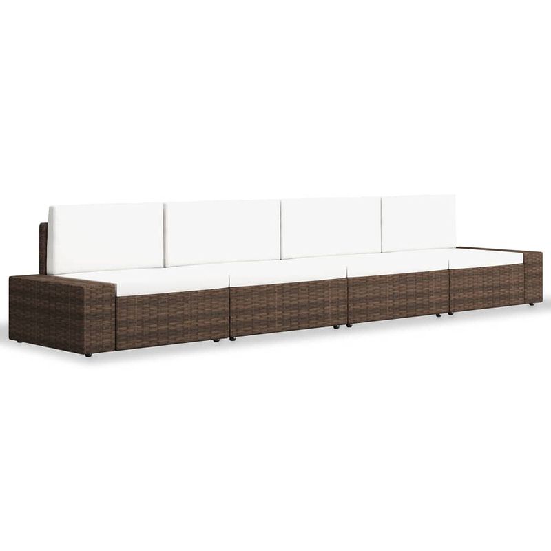 Foto van Infiori 4-delige loungeset poly rattan bruin