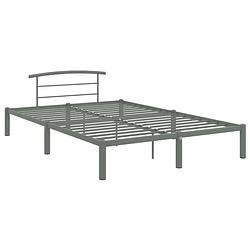 Foto van The living store metalen bedframe - grijs - 210 x 130 x 63 cm - geschikte matras 120 x 200 cm - eenvoudige montage -