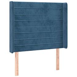 Foto van Vidaxl hoofdbord met randen 103x16x118/128 cm fluweel donkerblauw