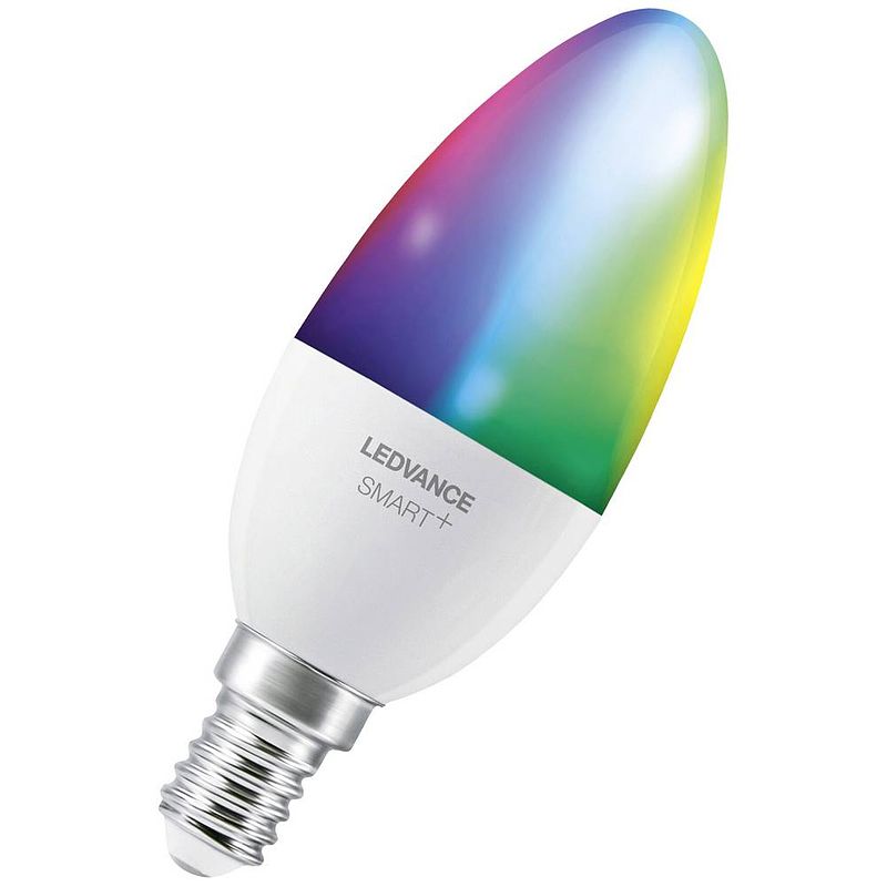 Foto van Ledvance 4058075778597 led-lamp energielabel f (a - g) e14 kaars 4.9 w = 40 w rgbw (ø x h) 39 mm x 39 mm 1 stuk(s)