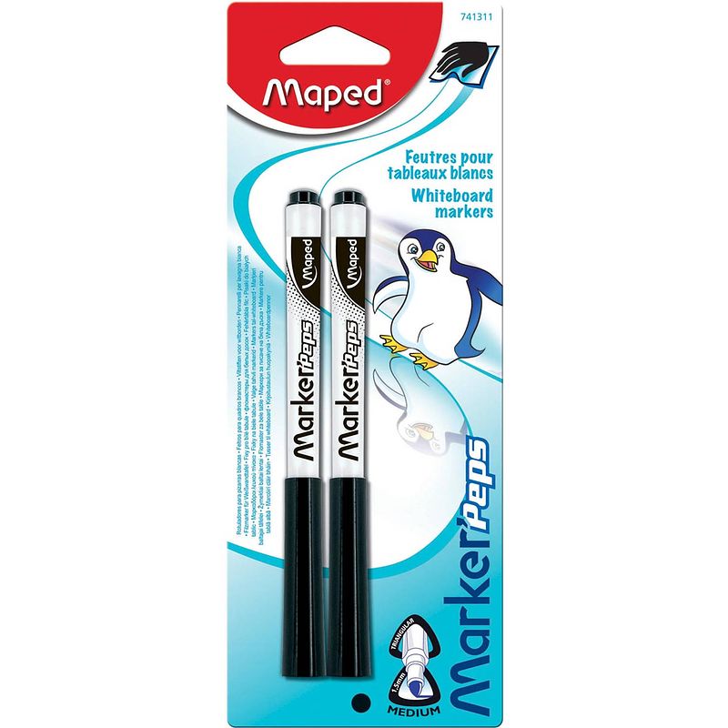 Foto van Maped whiteboardmarker marker'speps, blister van 2 stuks, zwart