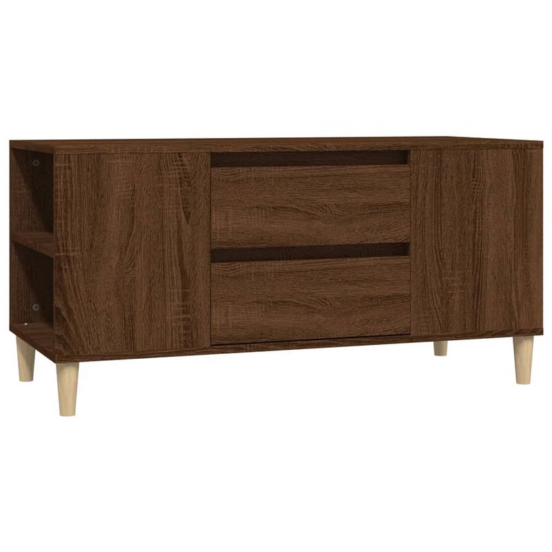 Foto van The living store tv-meubel - scandinavische stijl - meubel - afmetingen- 102 x 44.5 x 50 cm - kleur- bruineiken