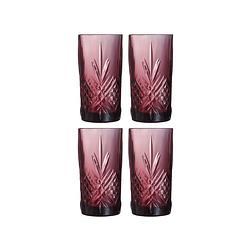 Foto van Luminarc longrdinkglas salzburg lila 380 ml - 4 stuks