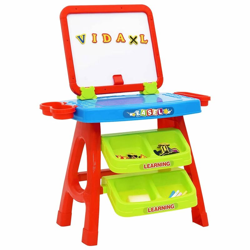 Foto van Vidaxl leerbord voor kinderen easel and learning 3-in-1