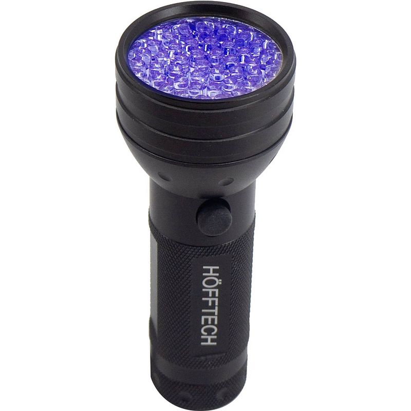 Foto van Höfftech uv zaklamp 51 ultra violet led's - blacklight - aluminium - detector voor vals geld, urine & overige vlekken