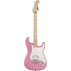 Foto van Squier sonic stratocaster ht h mn flash pink elektrische gitaar met vaste brug