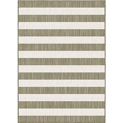 Foto van Buitenkleed stripes bruin/grijs dubbelzijdig