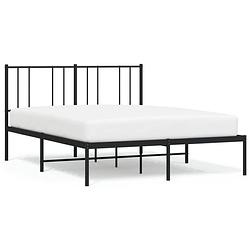 Foto van The living store bedframe - klassiek - metalen constructie - 207x156x90 cm - zwart