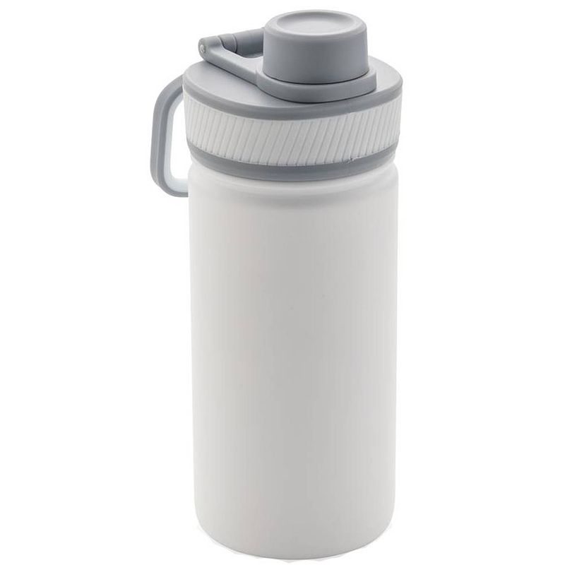 Foto van Xd collection drinkfles 20 cm 0,55 liter staal/siliconen wit