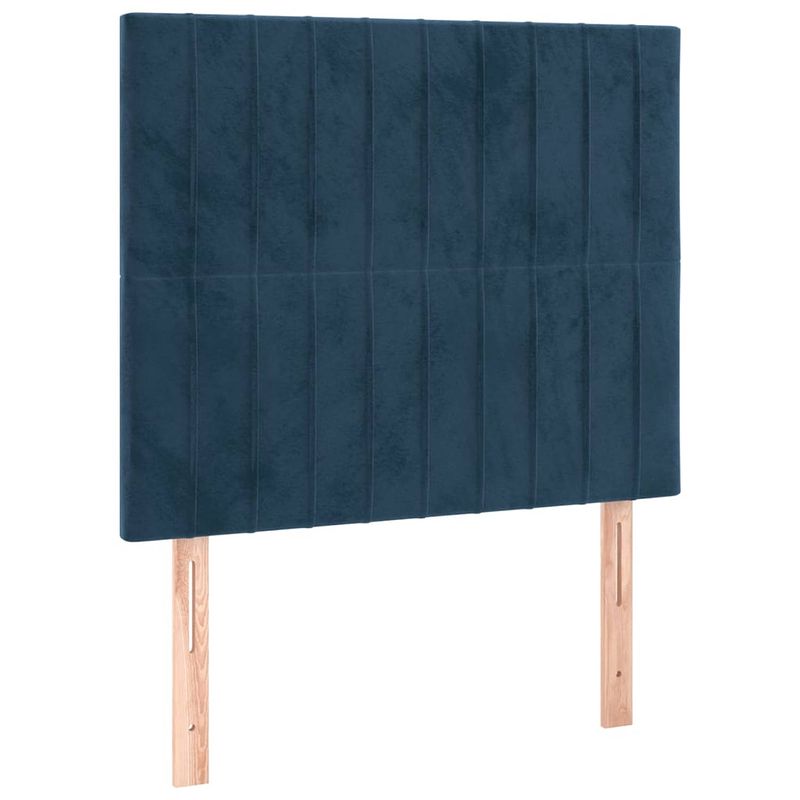 Foto van The living store hoofdbord - bed hoofdeind - donkerblauw fluweel 100x5x118cm - verstelbaar