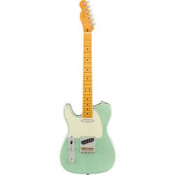 Foto van Fender american professional ii telecaster lh mn mystic surf green linkshandige elektrische gitaar met koffer