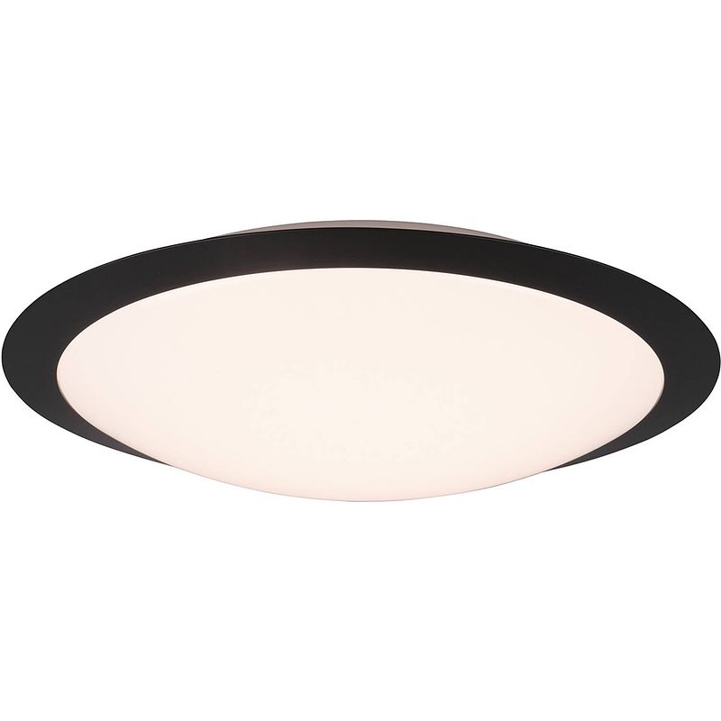 Foto van Led plafondlamp - badkamerlamp - trion hambert - 18.5w - natuurlijk wit 4000k - spatwaterdicht ip44 - rond - mat zwart -