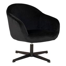 Foto van Sydney fauteuil met draaivoet zwart velours, zwart.