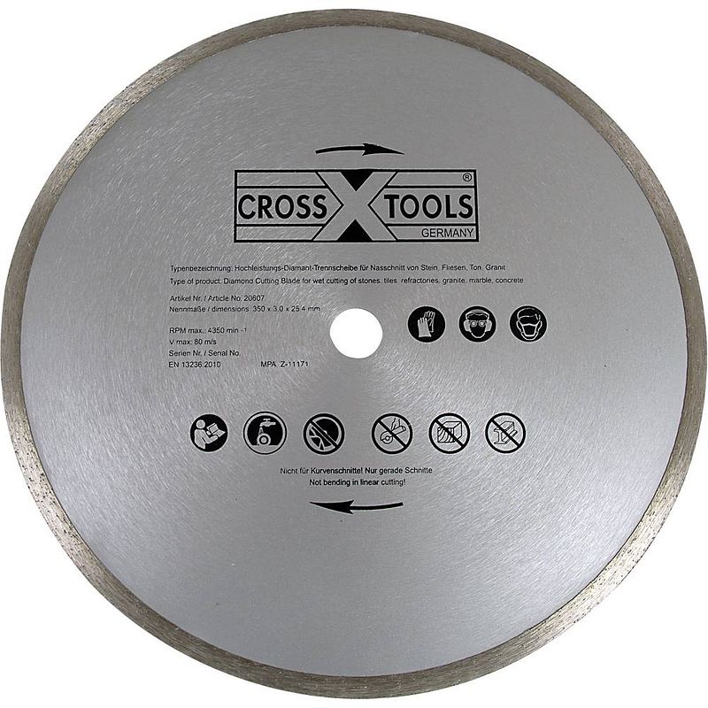 Foto van Crosstools 20607 diamanten doorslijpschijf diameter 350 mm 1 stuk(s)